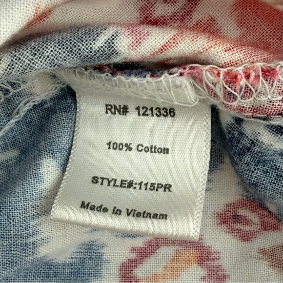 Koi by Kathy Peterson Scrub Top Women’s XL Mock Wrap Ikat Floral PO#3969 EUC - Picture 5 of 8